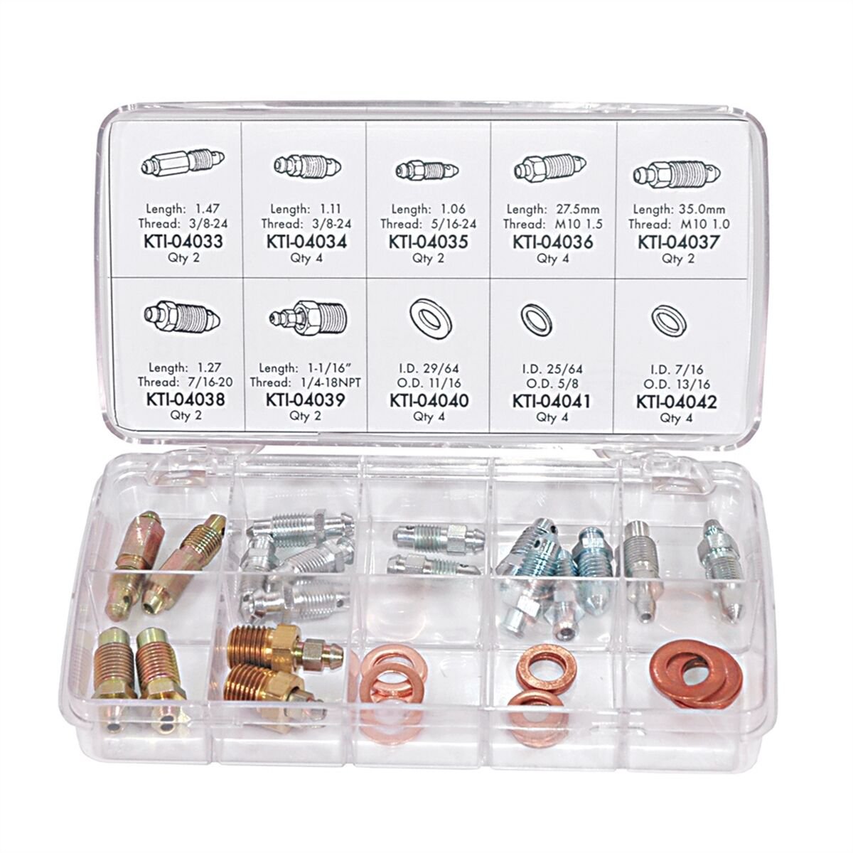 Brake Bleeder Screw / Washer Fitting Assortment  Kit For Ford Trucks GM Chrysler