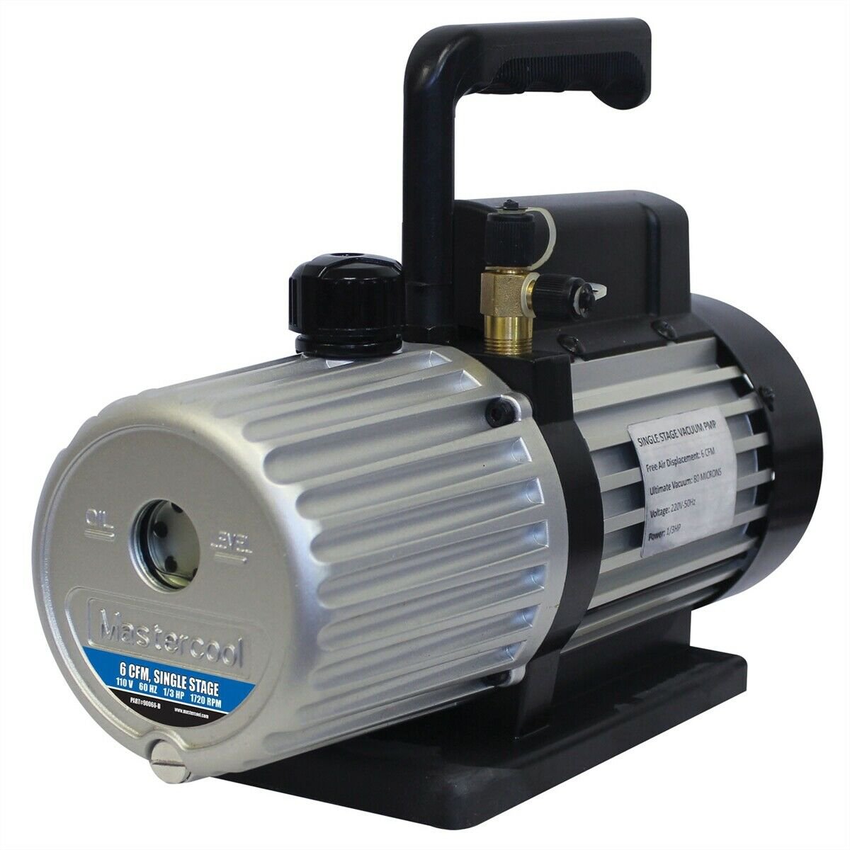 MasterCool 90066-B 6 CFM  Deep Single Stage Vacuum Pump MSC90066-B