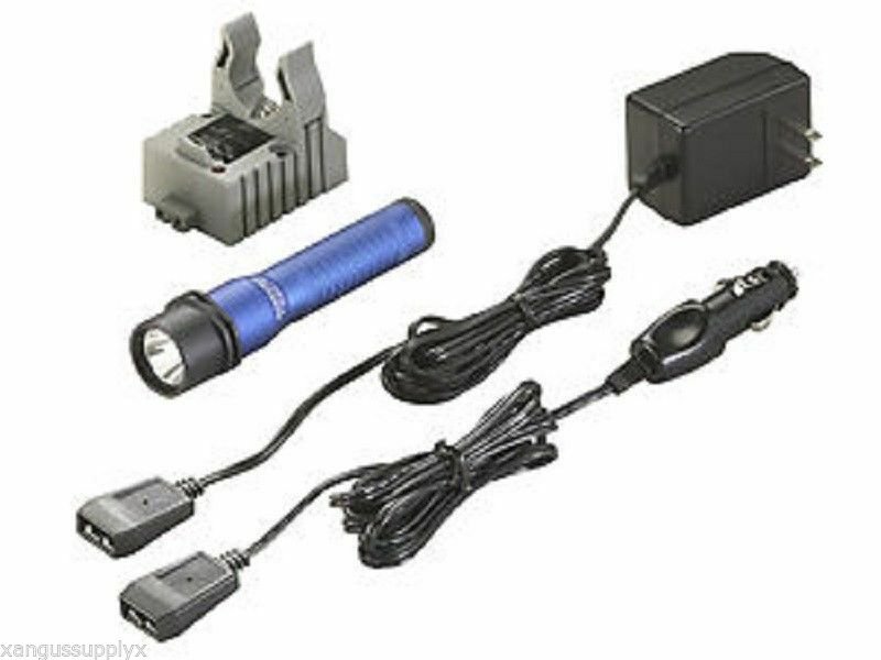 Streamlight Strion C4 LED Rechargeable Flashlight AC DC Anodized Blue Kit