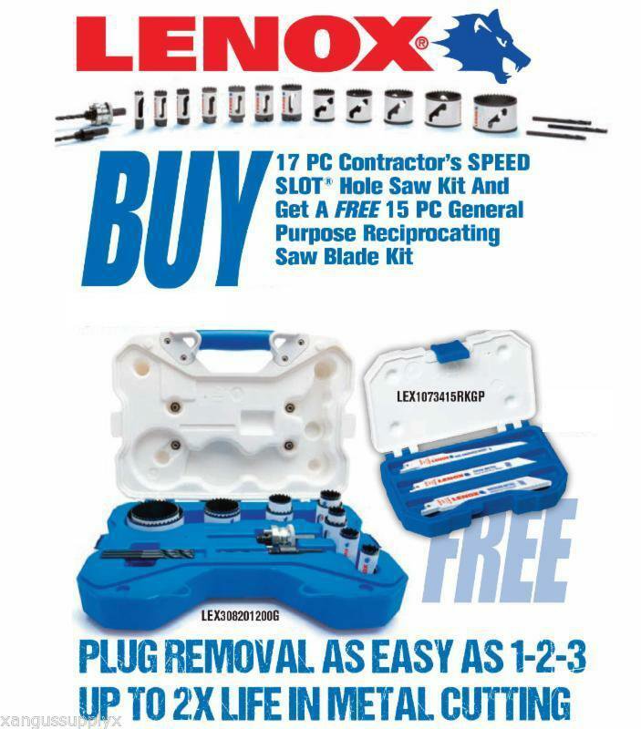 Lenox Tools 308201200G Contractors Speed Slot Bi Metal Hole Saw Bit Set,