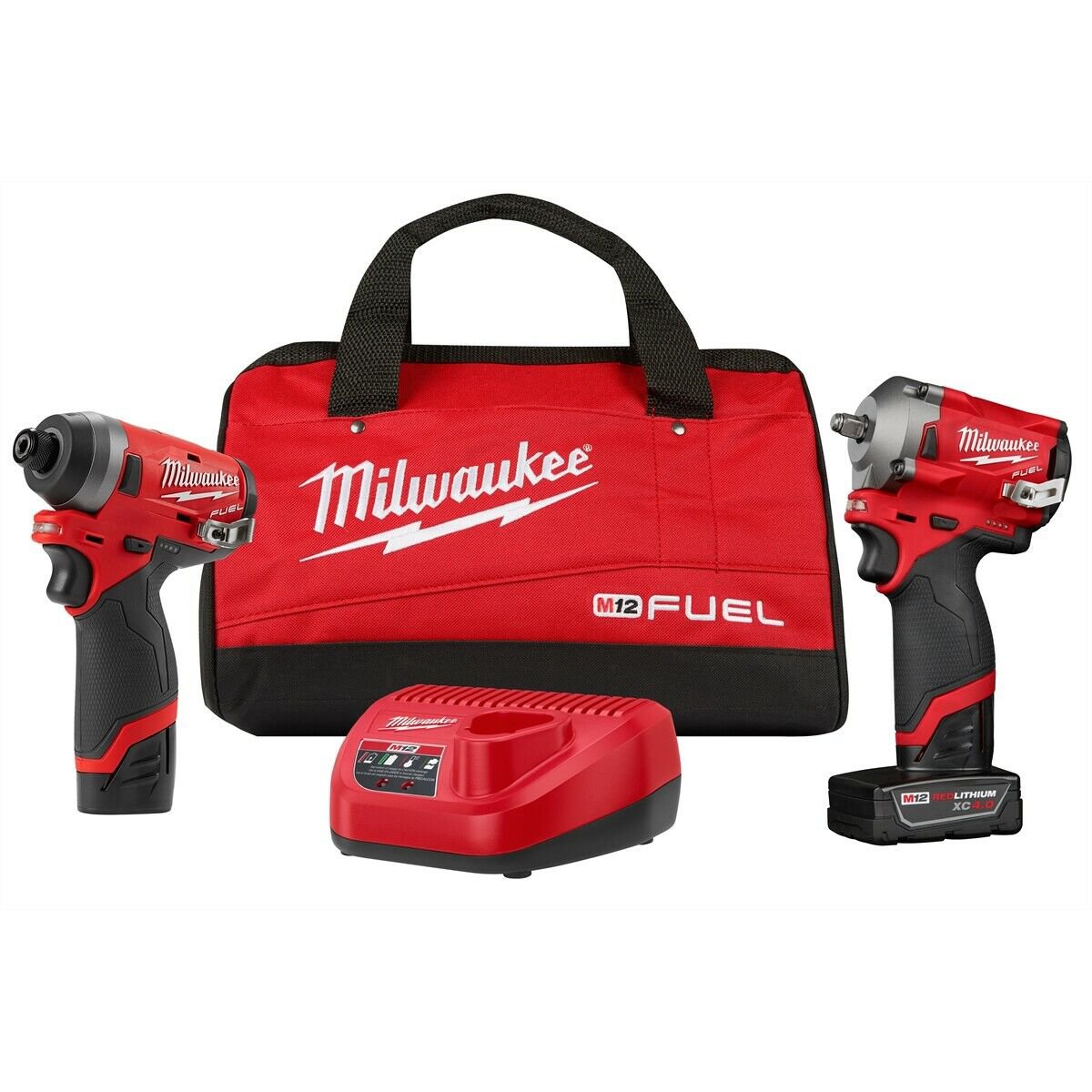 Milwaukee 2554-22 3/8" Impact Wrench Kit with 1/4" Hex Bit Driver 2553-20