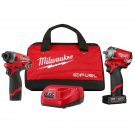 Milwaukee 2554-22 3/8" Impact Wrench Kit with 1/4" Hex Bit Driver 2553-20