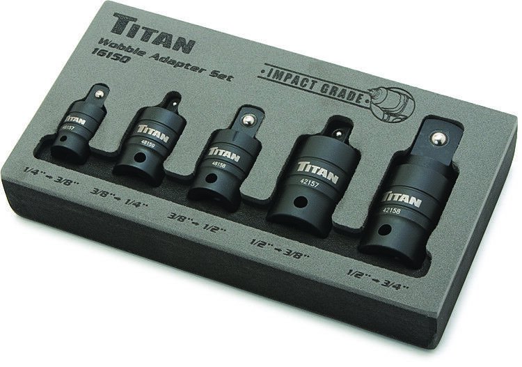 Titan 16150 Locking U Joint Wobble Adapter 5 Piece Set Impact Grade