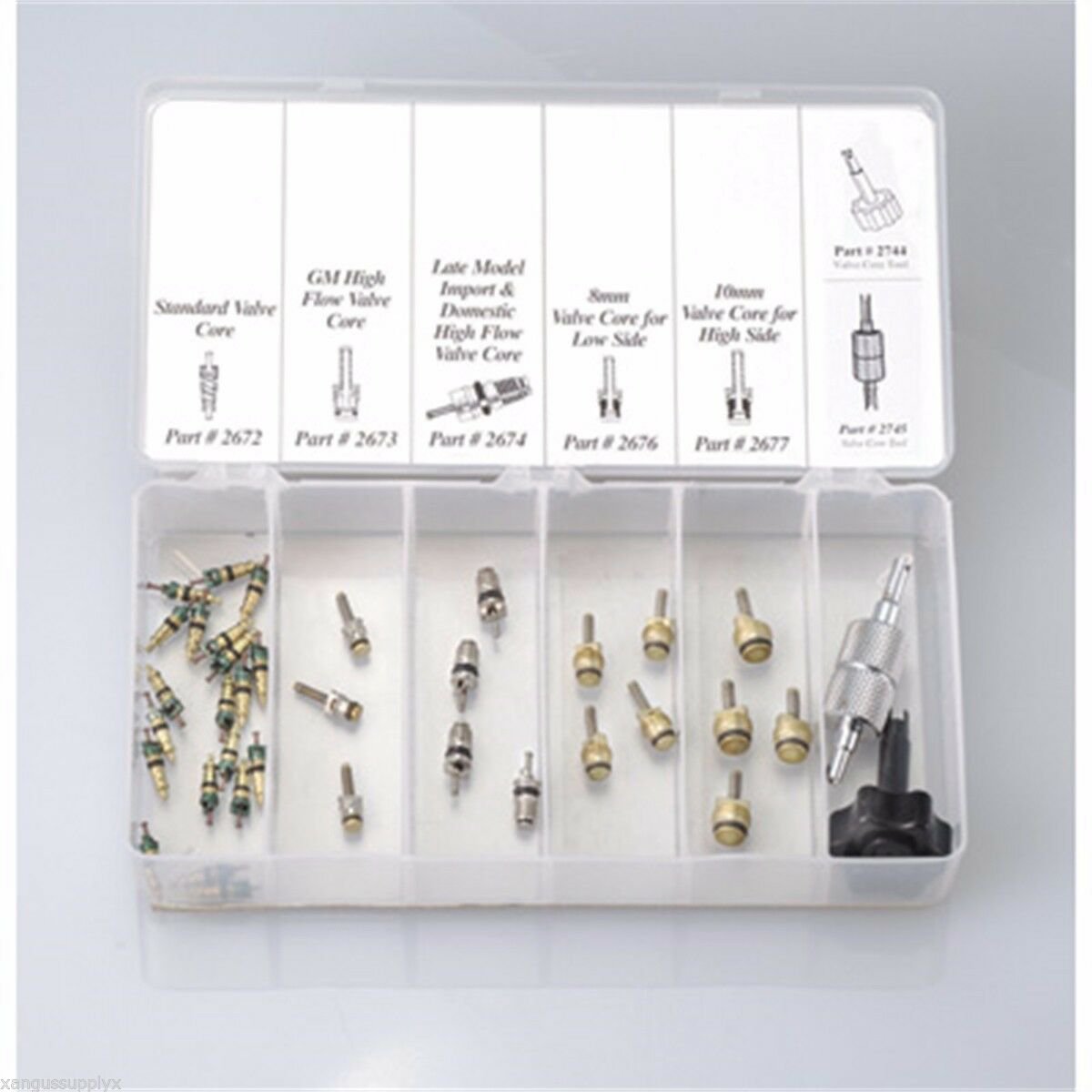 FJC 2680 AC A/C VALVE CORE ASSORTMENT W/ TOOLS NEW!