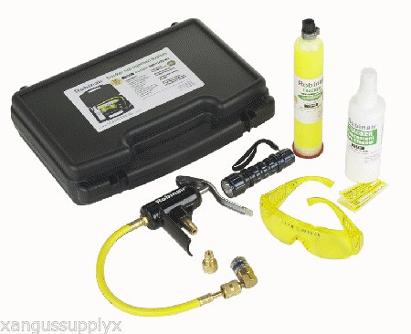AC A/C AIR CONDITIONING UV Leak Detector Kit w/ Injection Gun Dye UV Light