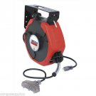 Mountable Multiple Plug Extension Cord Reel 50' Heavy Duty  w/ Lighted T-Tap