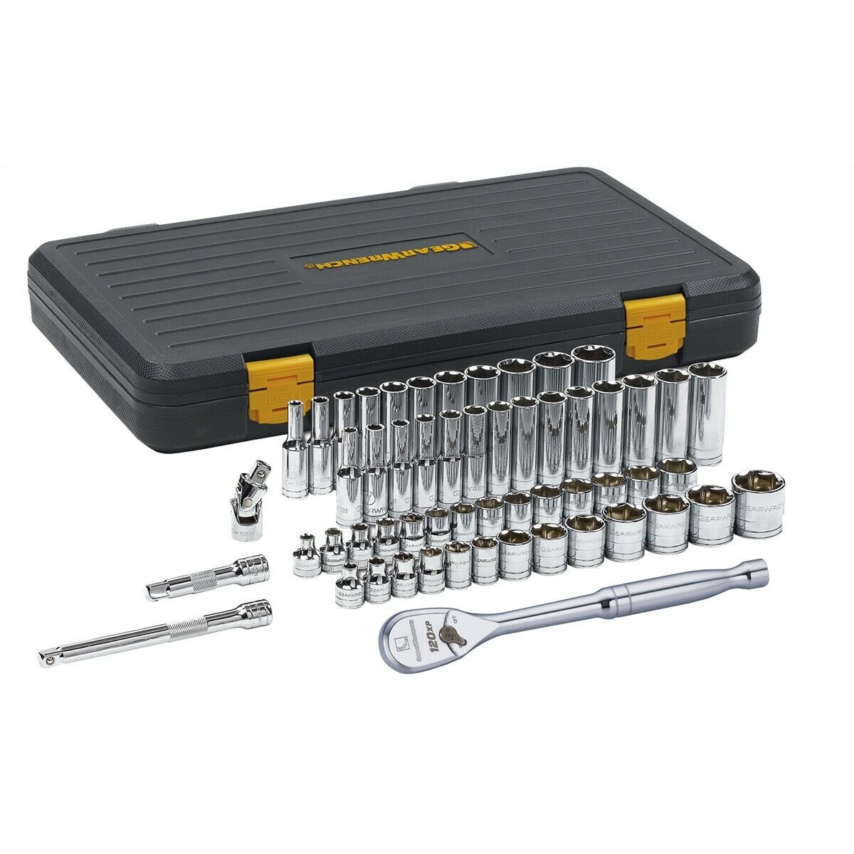 GearWrench 80550xp 57 Piece 3/8" Drive 6 Point Chrome Socket Set SAE & Metric