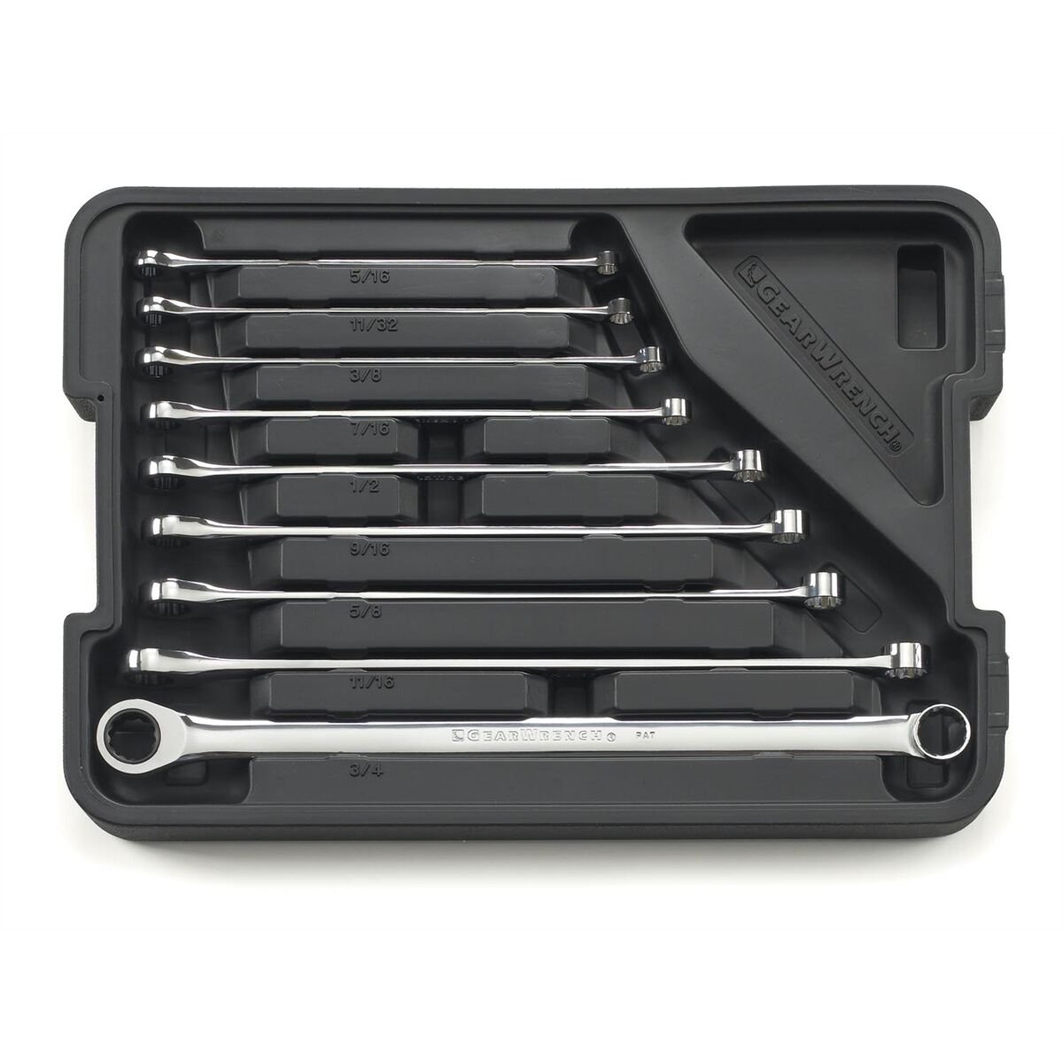 GearWrench 85998 9 Piece Set SAE XL GearBox Ratcheting Wrench Set