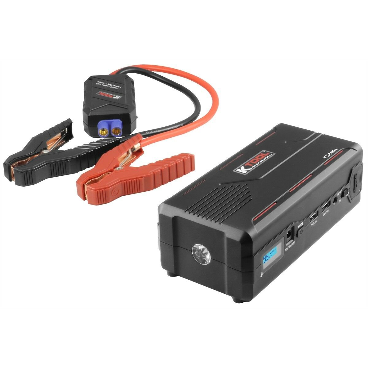 K Tool 74394 Heavy Duty Jump Starter Kit & Power Bank 30,000 mAh 1800 Peak Amps