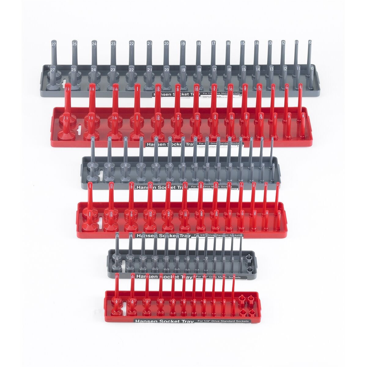 Hansen Toolbox Organizer Labeled Socket Holder / Tray 6 Piece Set