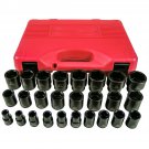 K Tool 38101 26 Piece 1/2" Drive Metric 6 Point Short Impact Complete Socket Set