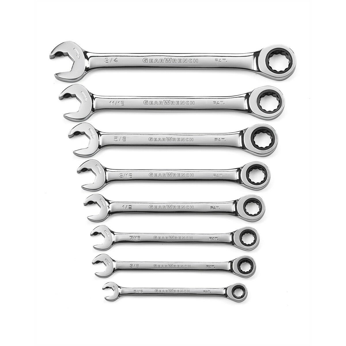 GearWrench 85599 8 Piece Ratcheting Open End Combo Wrench Set NEW