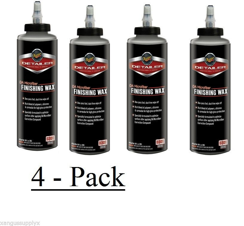 Meguiars D30116 DA Microfiber Detailers Automotive Finishing Wax 16oz - 4 PACK