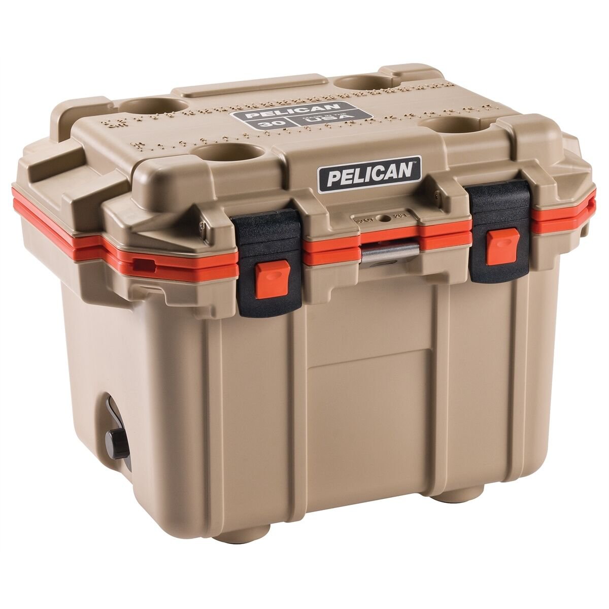 Pelican Extreme Elite Outdoor Cooler Ice Chest Series 50qt 50 Quart - Tan Orange