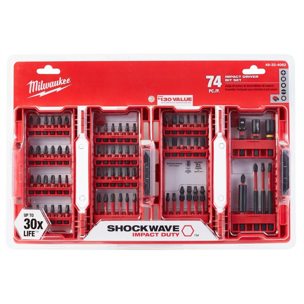 Milwaukee 48-32-4062 74 Piece Impact Duty Driver Bit Adapter Set