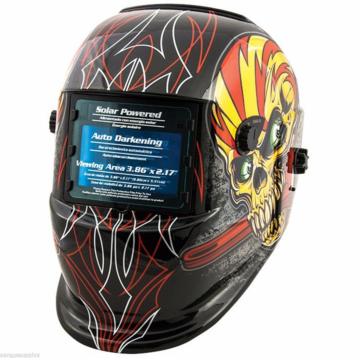 Auto Automatic Shade Darkening Welding Welders Helmet - Skull and Pipewrench