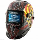 Auto Automatic Shade Darkening Welding Welders Helmet - Skull and Pipewrench
