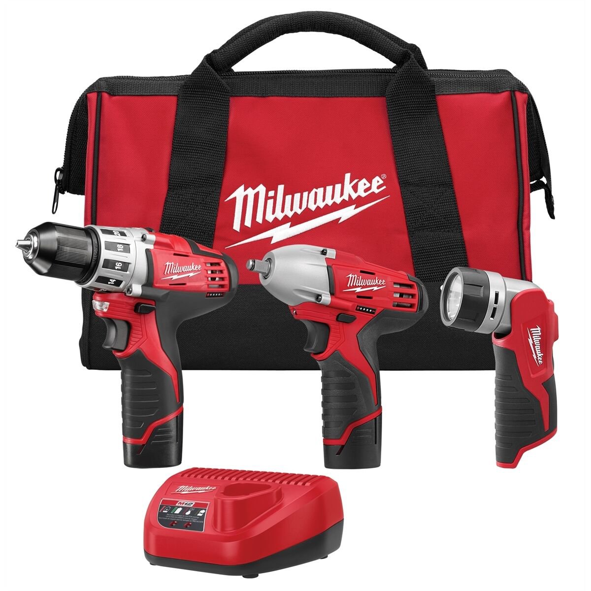 Milwaukee 2493-23 M12 3/8" Impact Wrench / Drill Driver 2 Batteries and Charger
