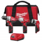 Milwaukee 2493-23 M12 3/8" Impact Wrench / Drill Driver 2 Batteries and Charger