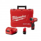 Milwaukee 2553-22 M12 FUEL 1/4" Hex Impact Driver Kit With 2 Batteries / Charger