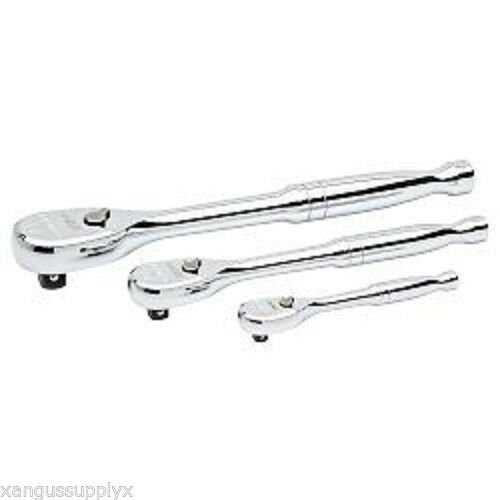 GearWrench 3 Piece Mixed Ratchet Wrench Set 1/4" 3/8" 1/2" Inch Drive 120xp