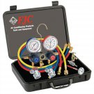 FJC 6785 R134a Aluminum Manifold Set w/ 72" Hoses Manual Coupler and Thermometer