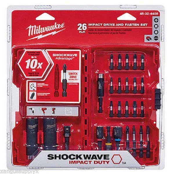 Milwaukee 48-32-4408 Shockwave Impact Drive & Fasten Heavy Duty Bit Holder Set