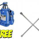 20 Ton Short Bottle Jack With Free 4 way Tire Iron Lug Wrench