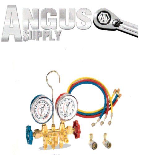 FJC 6715 R134a Brass Manifold Gauges 72" Hoses w/ Quick Couplers