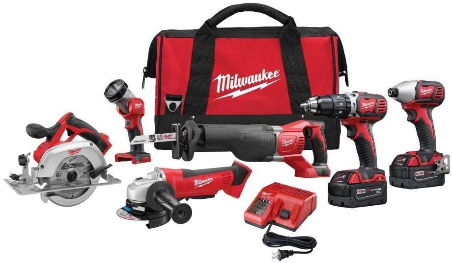 Milwaukee 2696-26 M18 18 Volt 6 Piece Cordless Tool Combo Kit