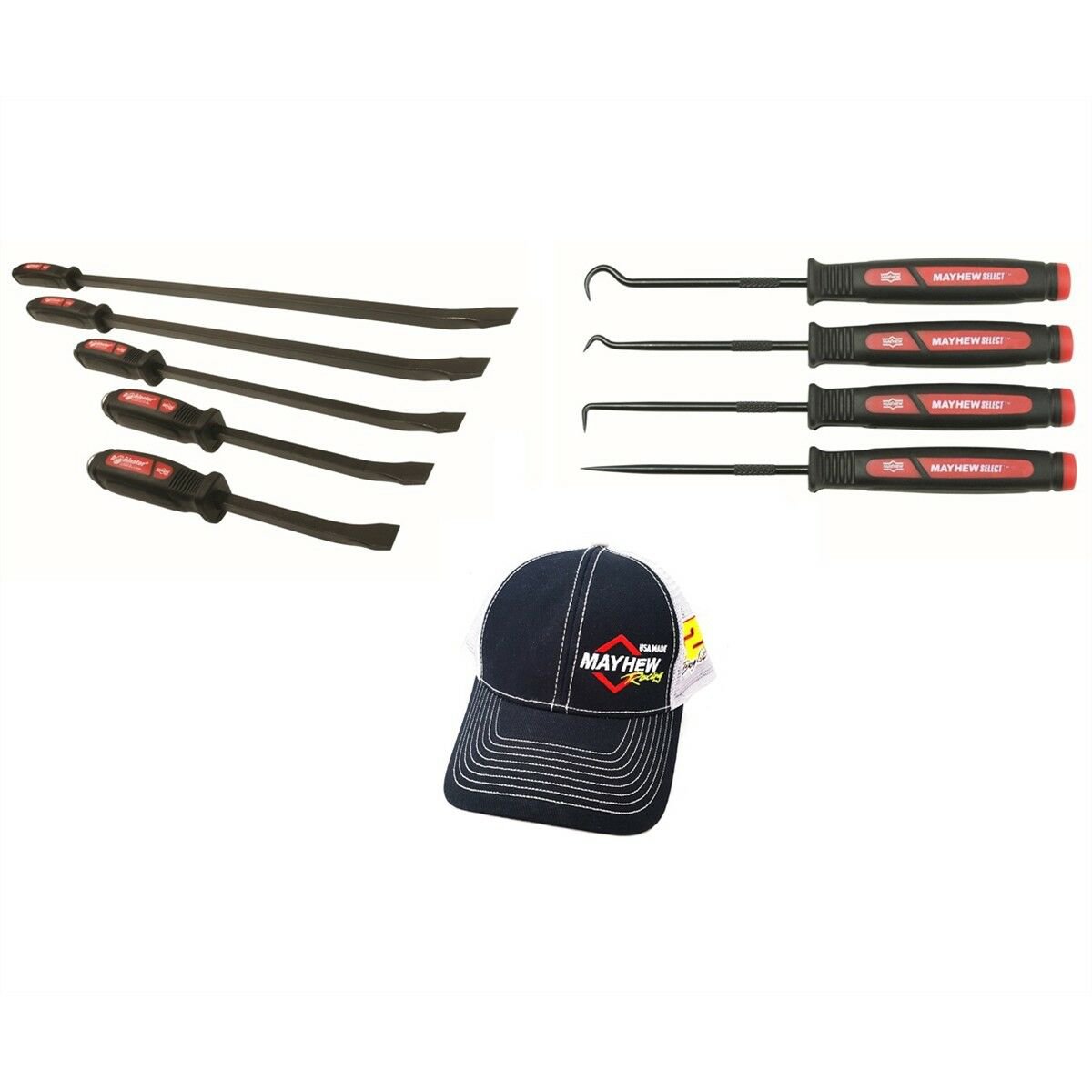 Mayhew 81230 Dominator Curved Pry Bar Set 10" 12" 17" 25" and 31"