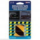 ROLL OF 1.5" WIDE BLACK AND YELLOW STRIPE STRIPED REFLECTIVE TAPE SAFETY REFLECT