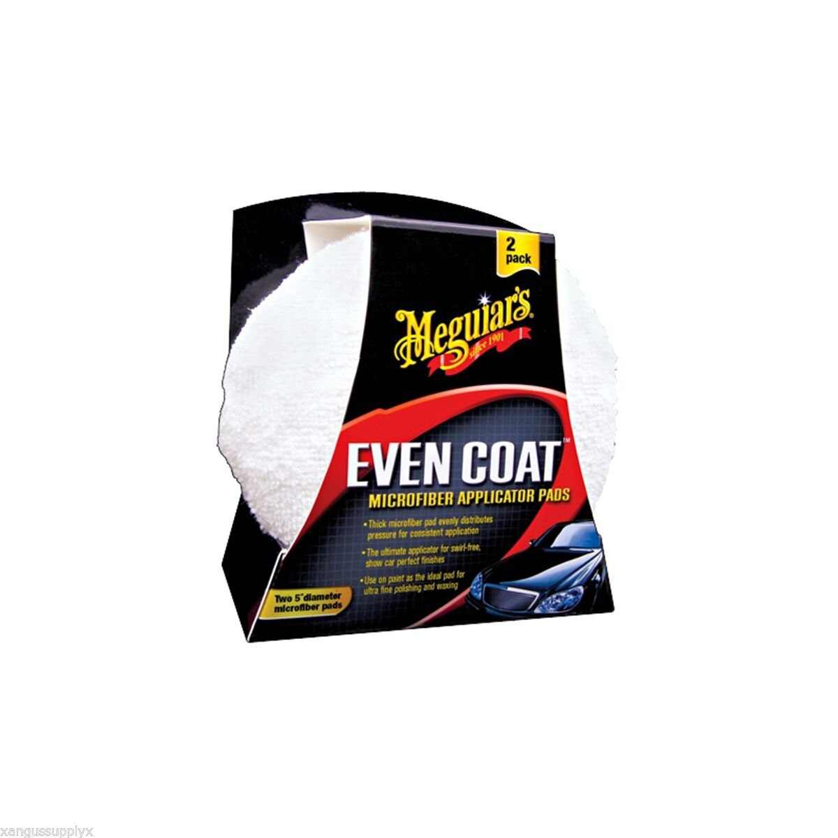Meguiars X3080 EvenCoat 5" Wax or Polish Microfiber Applicator Pad Pads 2 PACK