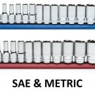 GearWrench 3/8" Drive 6 Point SAE & METRIC Mid Length Socket Set 80554S 80555S