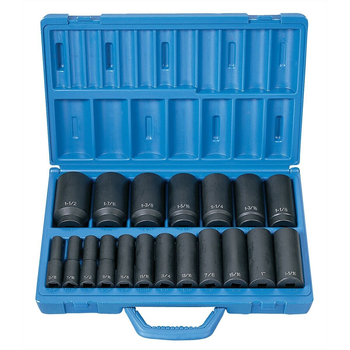 Grey Pneumatic 1319D 1/2" Drive Deep Well SAE Impact Socket Set