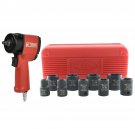 K Tool 3/8" Drive Stubby Impact Gun Wrench Kit With Free Sae Socket Set