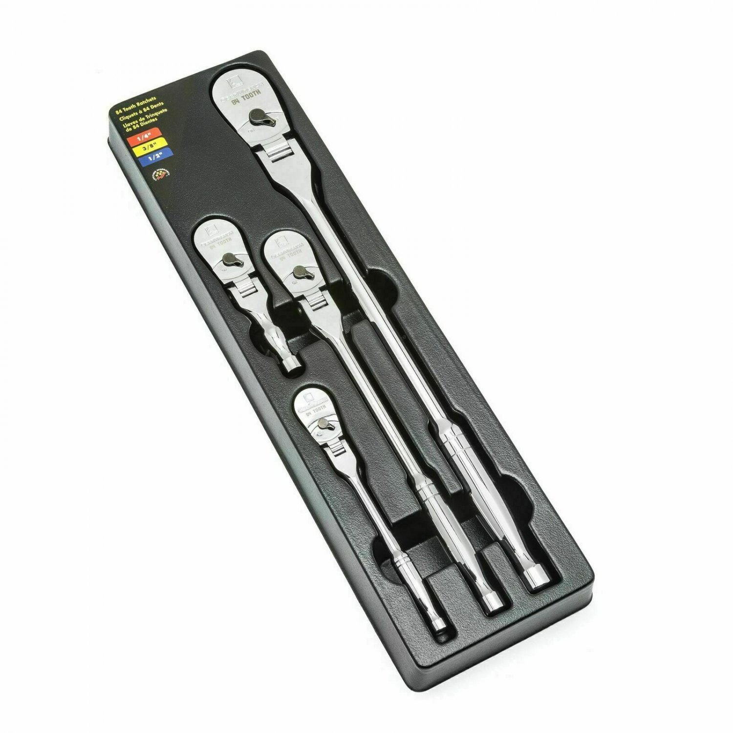 GearWrench 81230F Full Polish Flex Head Ratchet Set 1/4" 3/8" & 1/2" Drive Kit