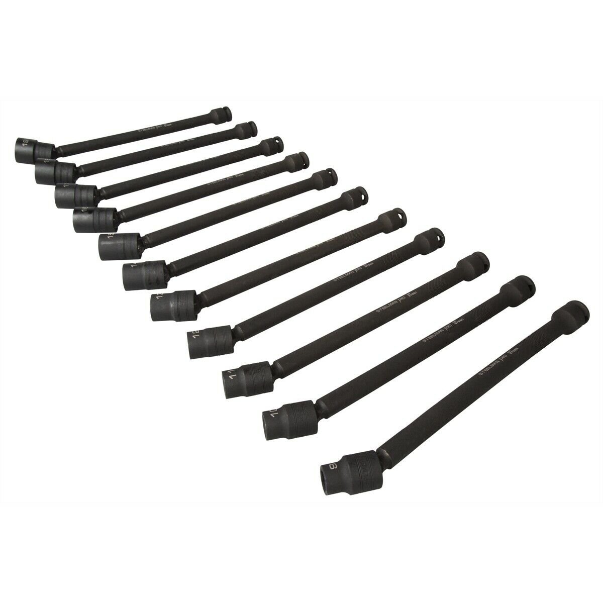 Steelman 97886 Swivel Head Extension Metric Impact Socket Set 9mm-19mm