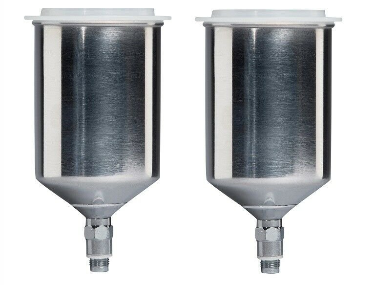 Devilbiss StartingLine 20 oz Metal Gravity Feed Spray Gun Cup with Lid (2 PACK)