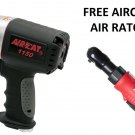 AIRCAT 1150  1/2" DRIVE IMPACT WRENCH GUN With FREE 1/4" AIR RATCHET