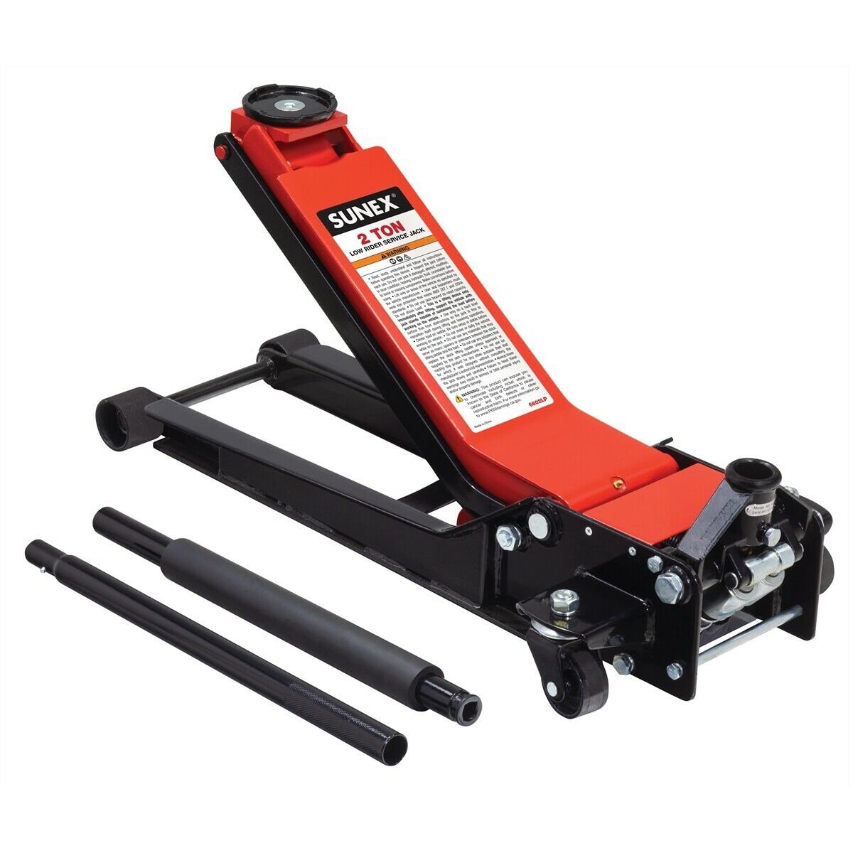 Sunex 6602LP Low Profile Service Floor Jack 2 Ton for Sports cars and Flat tires