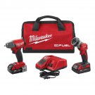 MILWAUKEE M18 3/8" Drive Cordless Impact Wrench with 2 Batteries Charger & Light