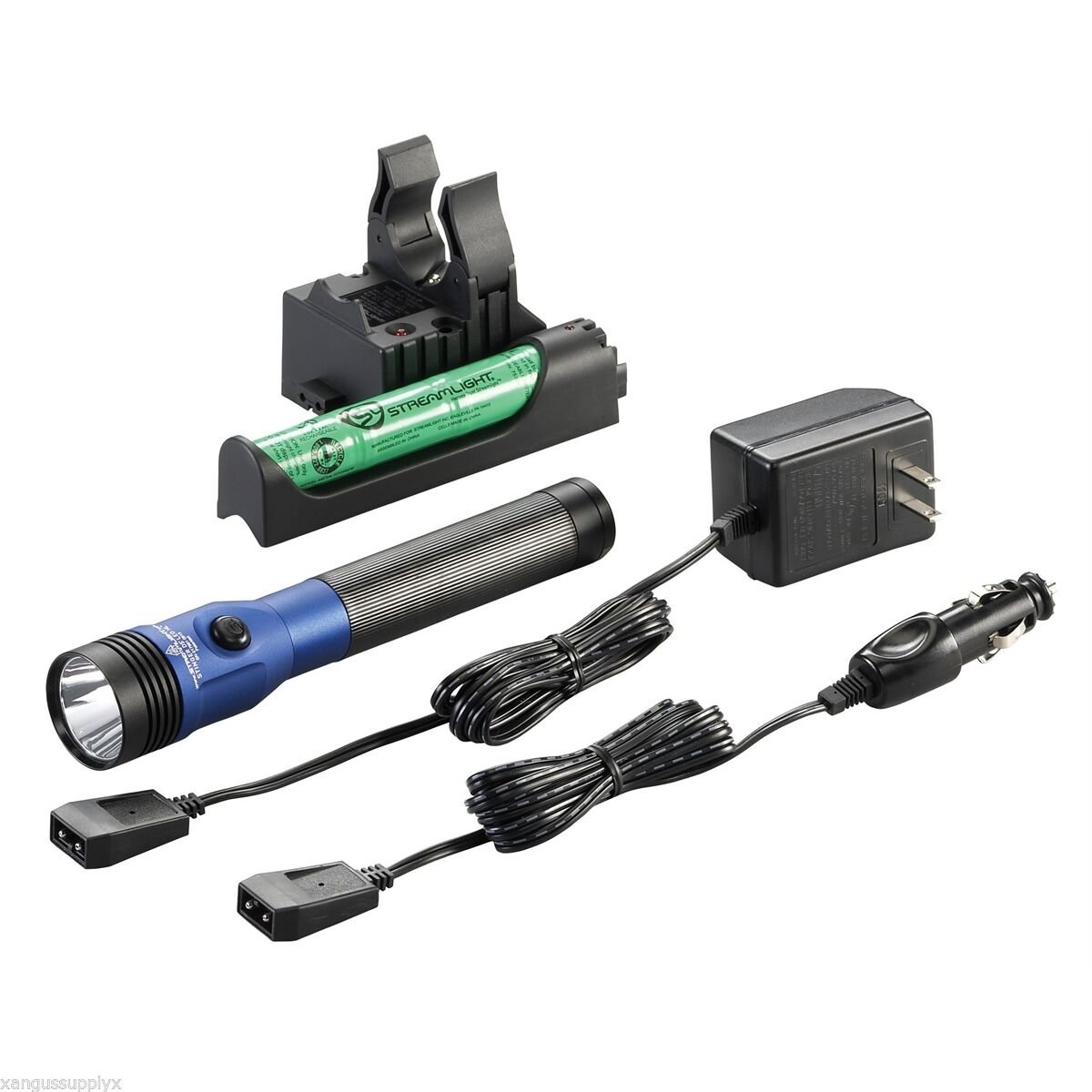 Streamlight BLUE DS Stinger LED HL FLASHLIGHT  AC DC with Piggyback Charger