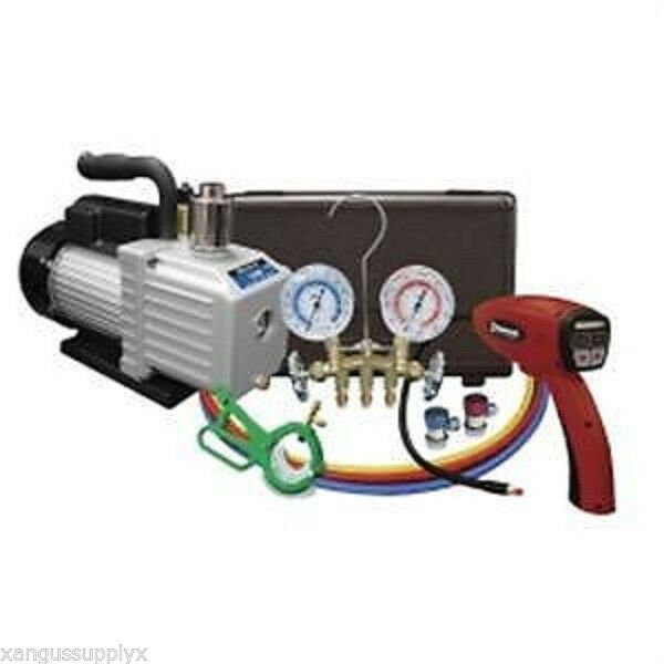 Mastercool 90062 - A-KIT A/C Starter Kit  3 cfm pump, leak detector, gauge set