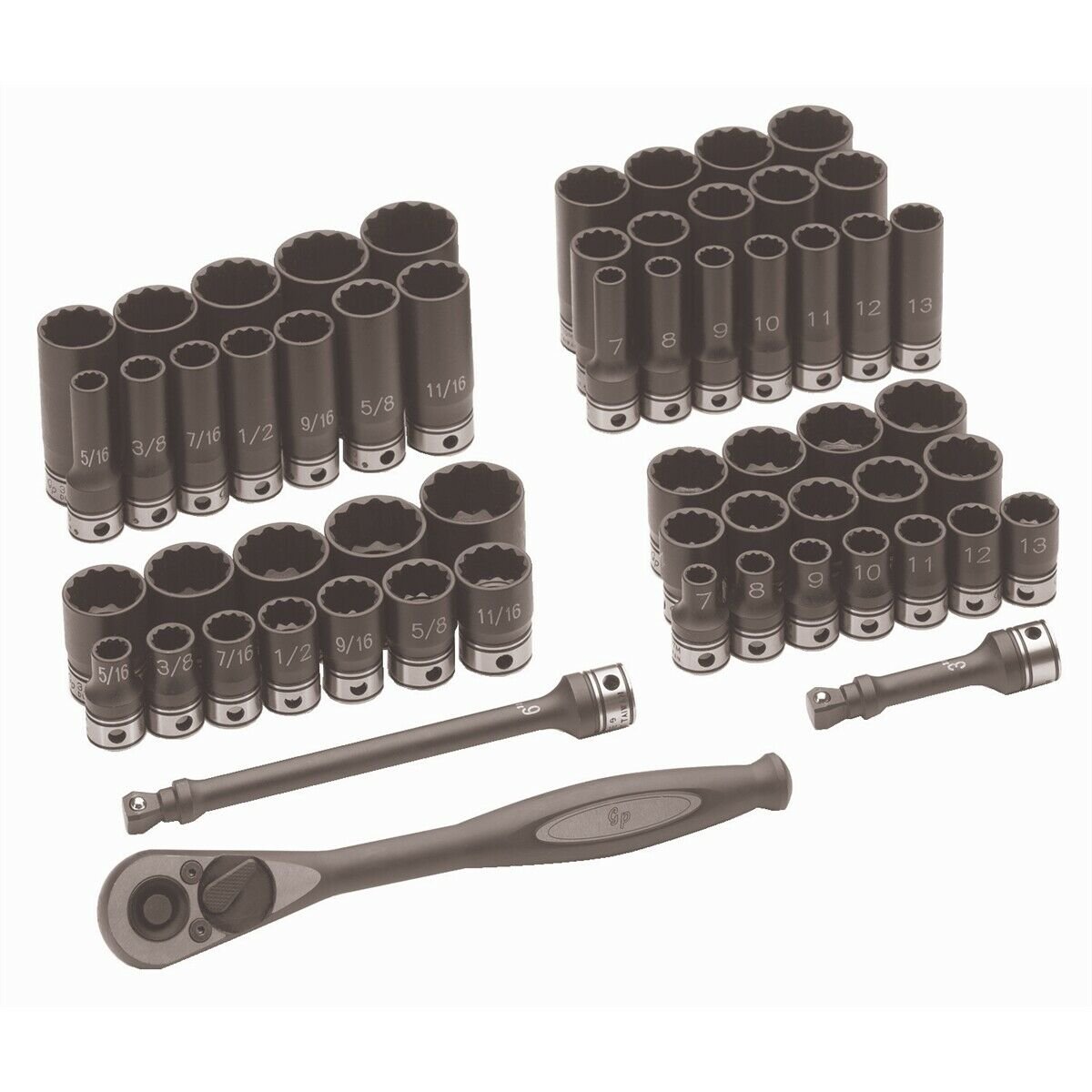 Grey Pneumatic 81259CRD 3/8"Drive Duo Socket Set 12 Point Sae & Metric