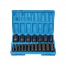 Grey Pneumatic 1719D 1/2" Drive 12 Point Deep SAE Impact Socket Set with Case
