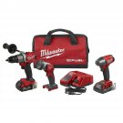 Milwaukee M18 FUEL 3 Piece Auto Kit with 2754 Impact 2803 Drill 2735 Work Light