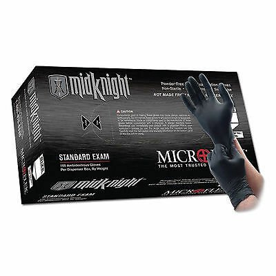 Microflex MidKnight Black MK-296S Nitrile Gloves Case of 10 Boxes - SMALL