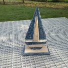 Wooden Boat Brown Blue Handmade Nautical Decor Sailboat Kids boat Miniature
