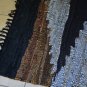 Leather Rug Blue Brown Beige Geometric Fireplace Sparks Resistant and Protection